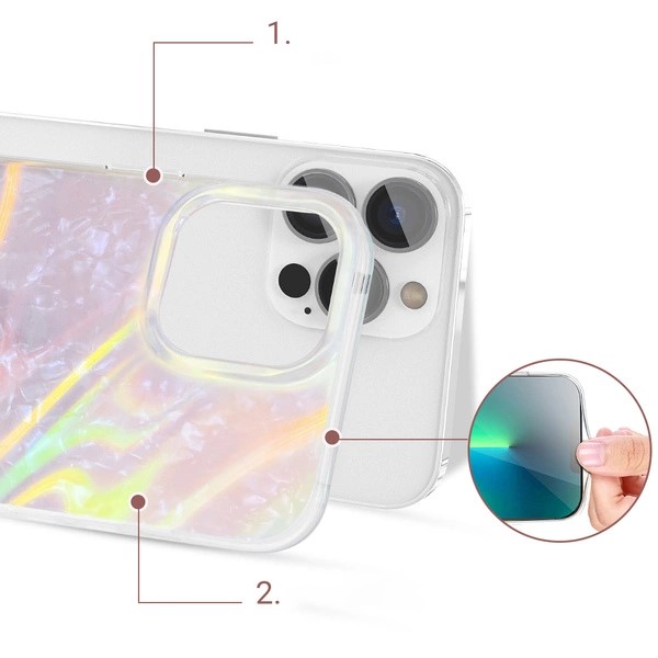 Husa Protectie Kingxbar Shell Lux SI Eleganta Iphone 13 Pro Perla Roz